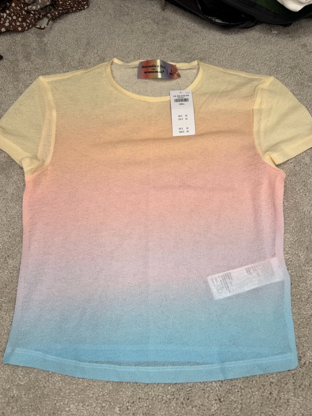 Abercrombie & Fitch X The Trevor Project Pastel Ombre Crewneck Top